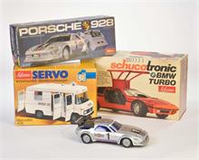 Schuco, Porsche 928, Mercedes 408 + BMW Turbo