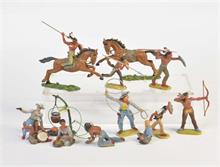 Elastolin, 15 Western Figuren, Pferde + Lagerfeuer