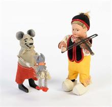 Schuco, Holländer mit Geige + Maus mit Kind