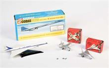 Schuco + Corgi Toys, 3 Flugzeuge
