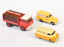 Dinky Toys, Matchbox: Coca Cola LKW, Austin Van + Bedford