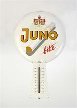 Emailleschild "Juno" mit Thermometer