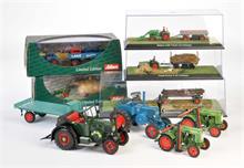 Schuco, Konvolut Traktoren + Modelle Landwirtschaft