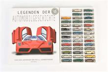Wiking, 40 Modelle (meist Sportwagen) + Buch "Legenden der Automobilgeschichte"