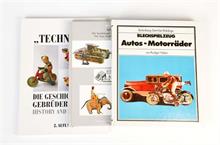 3 Spielzeugbücher "Technofix", "Gama" + "Autos + Motorräder"
