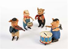 Schuco, 4 Schweinchen als Musiker