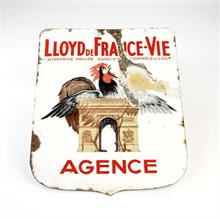 Emailleschild "Lloyd de France - Vie Agence"