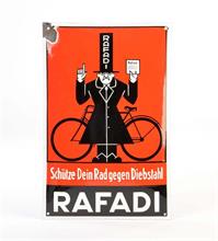 Emailleschild "Rafadi-Schütze dein Rad gegen Diebstahl"