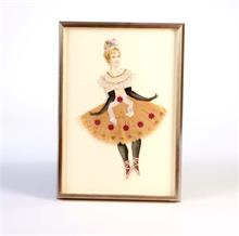 Ausschneidefigur Ballerina im Holzrahmen
