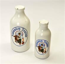 2 Porzellan Milchflaschen "Alpenmilch Zentrale"