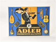 Werbepappe geprägt "Adler Instrumente"