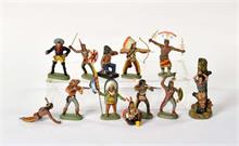 Leyla, 12 Indianer Figuren (Medizinmann restauriert)