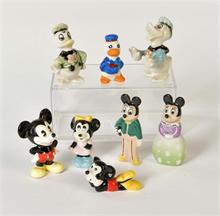 8 Disney Figuren aus Porzellan