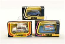 Corgi Toys, 3x Mini Cooper