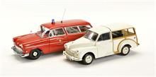 Minichamps, Morris Minor Tourer + Opel Rekord P 1 Feuerwehr