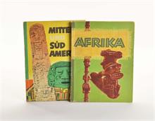 2 Sammelbilderalben "Afrika + Mittel und Südamerika"