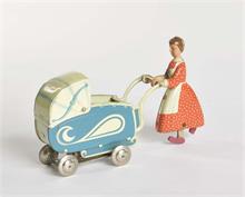 A. Hahn, Frau mit Kinderwagen