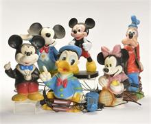 5 Lampen mit Disney Figuren + Mickey Mouse Telefon