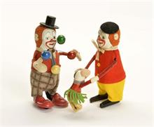Schuco, Clown als Jongleur + Clown mit Mäusekind
