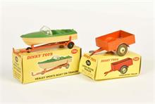 Dinky Toys, 796 Healy Sports Boat on Trailer + 341 Land Rover Trailer