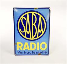 Emailleschild "Saba Radio Verkaufsstelle"