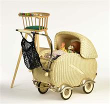 Puppenwagen mit Baby Born Puppe + Hochstuhl