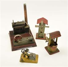 Doll u.a., Kleine Dampfmaschine + 3 Antriebsmodelle