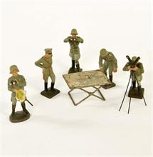 Elastolin, Lineol, Generäle + Soldaten am Kartentisch