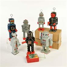Fa. Ditto, 7 Roboter, komplettes Set von 1984