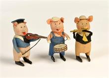 Schuco, 3 Schweinchen mit Musikinstrumenten