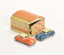 Fischer, Penny Toy Garage mit 2 Fahrzeugen