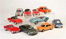 Revell, Ricko u.a., 10 Modellautos (NSU, Maserati, Alfa Romeo u.a.)