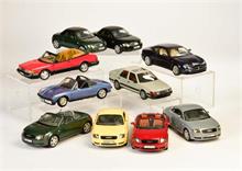 Revell u.a., 10 Modellautos (Maserati, Saab, Audi u.a.)
