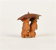 Wiener Bronze, Dackel unter Regenschirm