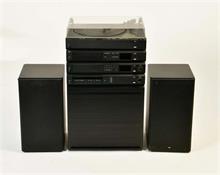 Braun, Stereoanlage C2/3, R2, CD2/3, P4 + 2 Boxen RM7 + Schrank