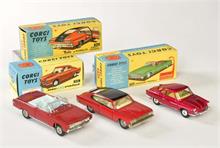 Corgi Toys, Chrysler Imperial, Marlin Rambler Fastback + NSU Sport Prinz