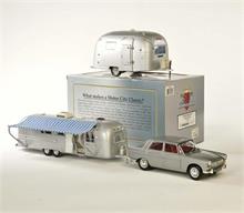 Motor City Classics + Franklin Mint, 2x Airstream Trailer + Norev Peugeot 504