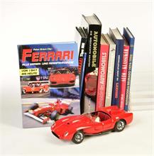 Konvolut Automobilia Literatur + Ferrari (Handarbeitsmodell)
