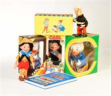 Carl, Asterix, Micky Maus, 2x Donald + Pinocchio