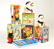 Carl, 3x Pumuckl, Asterix, 2x Donald + 1 Buch