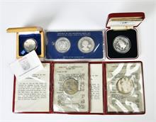 Philippinen, kl. Konvolut von Silbermünzen, 6 Stück