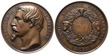 Frankreich, Napoléon III. 1852-1871, Bronzemedaille 1858 (graviert)