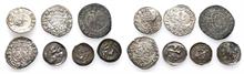 Frankreich, Lothringen, Metz und Nancy. Interessantes Konvolut Silberkleinmünzen, vom Denar bis zum Gros. 7 Stück.