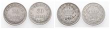 Rumänien, Carol I. 1866-1914, 50 Bani 1873 und 1876. 2 Stück