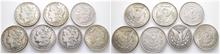 Vereinigte Staaten von Amerika (USA), Morgan Dollar 1879 (3x) und 1889 O; 1889, 1896 und 1921 Philadelphia. 7 Stück