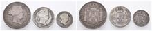 Philippinen, Isabella II. von Spanien 1833-1868, 10, 20 und 50 Centimos 1865. 3 Stück