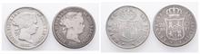 Philippinen, Isabela II. von Spanien 1833-1868, 20 Centimos 1866. 2 Stück