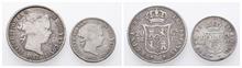 Philippinen, Isabella II. von Spanien 1833-1868, 10 und 20 Centimos 1867. 2 Stück