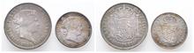 Philippinen, Isabella II. von Spanien 1833-1868, 20 und 50 Centimos 1868. 2 Stück