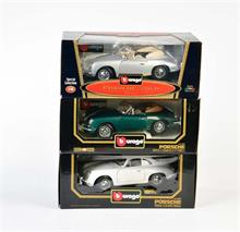 Burago, 3x Porsche 356